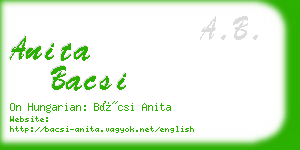 anita bacsi business card